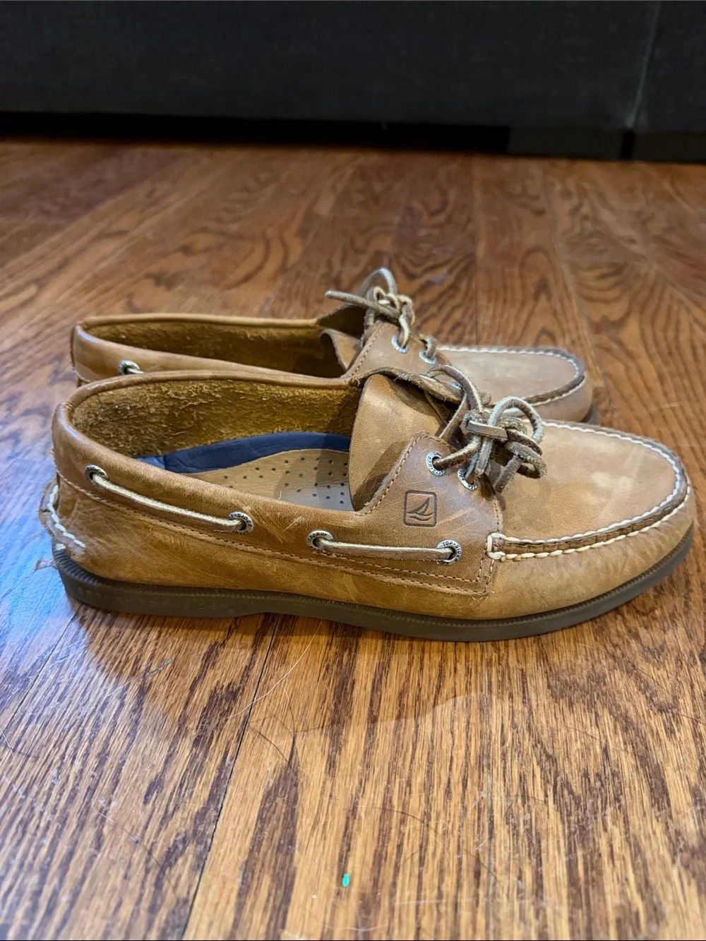 Sperry Top Sider Men's wide Brown Leather Boat Shoes